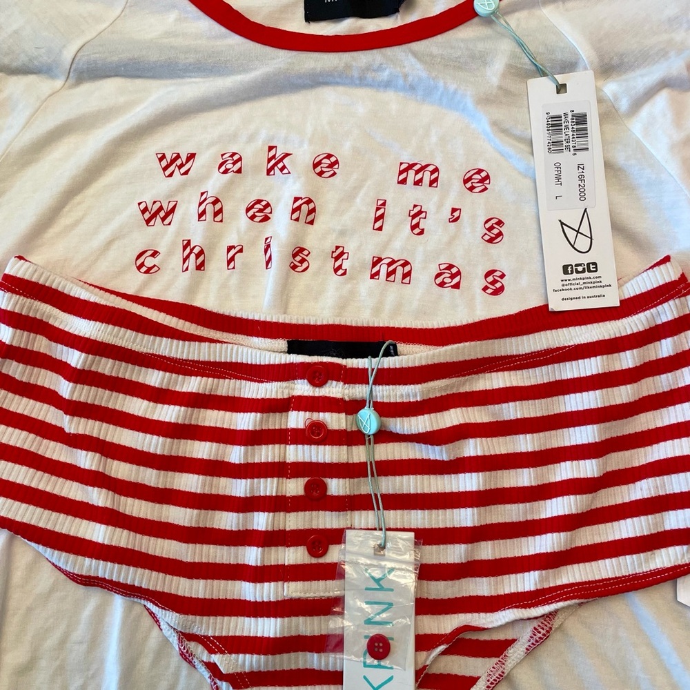 Mink Pink Christmas pajama set
